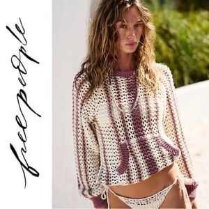 NWT Free People Dayton Crochet Sweater Pullover